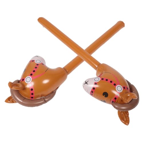 ERINGOGO 2 Stück Aufblasbarer Pferdekopfstab Cowboy Cowgirl Partydekoration Geburtstagsfeier Pferdestab Aufblasbarer Stab Cowgirl Geburtstagspferd Stabpferd Ballon Pvc von ERINGOGO