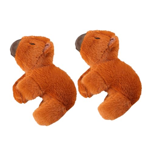 ERINGOGO 2 Stück Capybara-puppe Capybara Süße Capybara Weich Capybara Party Dekorationen Plüsch-capybara-schlagarmband Kleine Plüsch -capybara -puppe Tuch Light Brown von ERINGOGO