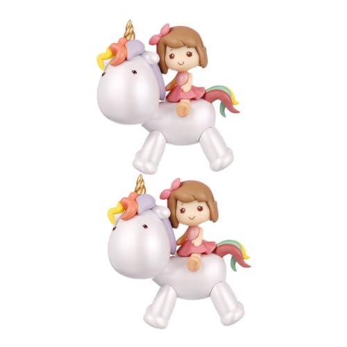 ERINGOGO 2 Stück Einhorn-kuchendekoration Kuchendekoration Partydekorationen Cupcake-puppen Desktop-dekorationen Miniaturstatuen Kuchendeckel Tortenaufsatz Für Die Babyparty Pvc von ERINGOGO