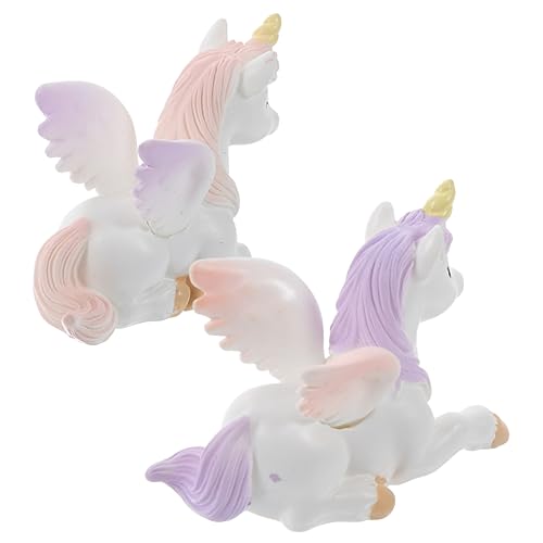 ERINGOGO 2 Stück Mikro Landschaftsdekoration Kuchenaufsatz Dekorationen Einhorn Miniatur Cupcake Spielzeug Einhorn Ornament Garten Winzige Statuen Tierspielzeug Kuchendekoration von ERINGOGO