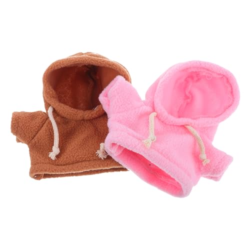 ERINGOGO 2 Stück Plüschpuppen-Hoodie-Kleidung Niedliche Stofftier-Kleidung Bären-Ersatz-Outfits Kleidungszubehör Für 12 cm/4. 72-Zoll-Puppe von ERINGOGO