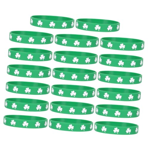 ERINGOGO 20st Kleeblatt-armband Armbänder Für Draußen Stylischer Armreif Feiertagsarmbänder St. Patrick's Day Partybevorzugung Dekorative Armbänder St Patricks Day Armbänder Kieselgel von ERINGOGO