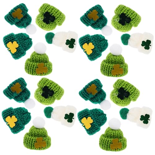 ERINGOGO 25St Mini-Strickmütze Münzen zum St. Patricks Day Zierkappe Miniaturhüte zum Basteln Minihüte für Puppe Mini strickmützen Puppenmützen DIY entzückende Puppenhüte Kleiner Hut Garn von ERINGOGO