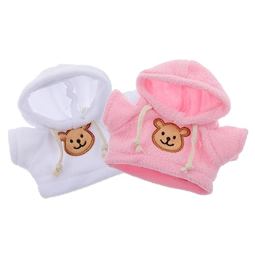 ERINGOGO 2Pcs Bärenpuppen-Sweatshirt stofftier Kleidung Puppen Kleidung Puppen Outfit Plüschtiere winzige Kleidung für ausgestopfte Tiere Bärenpuppen-Outfits Kapuzenpullover mit Stofftieren von ERINGOGO