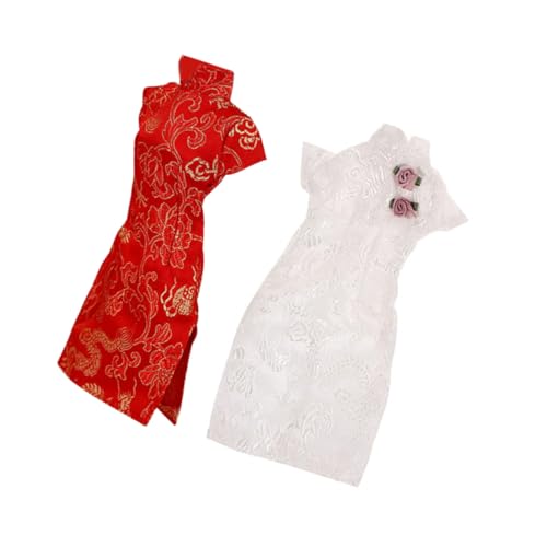 ERINGOGO 2St Puppe Cheongsam Puppen kinderpuppe Puppen-Kleidung Puppen-Outfit Doll Bekleidung Wiederverwendbares Puppenkostüm Puppenkleidung austauschbares Puppenkostüm Stoff von ERINGOGO