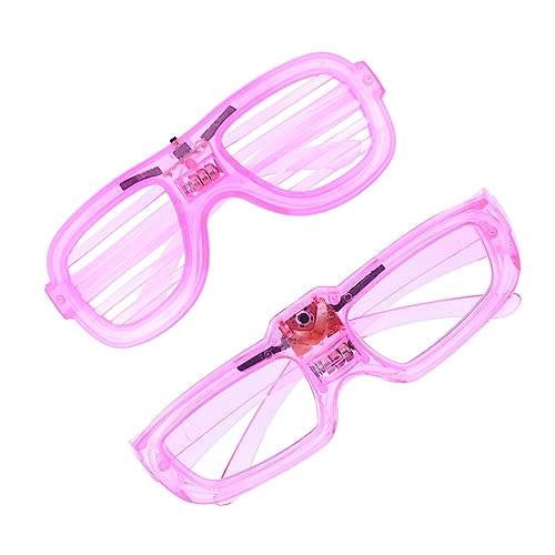 ERINGOGO 2st Leuchtende Gläser Schnapsgläser Geführte Kreative Brillen Partybrillen Unisex-led-brille Musikfestival-brille Balkenbrille Leuchtende Led-brille Jalousienbrille Rosy Plastik von ERINGOGO