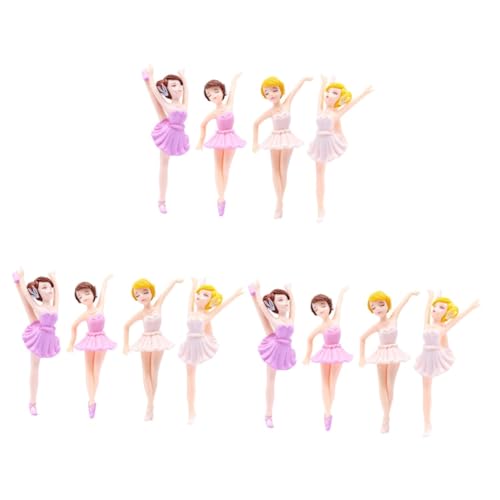 ERINGOGO 3 Sätze Ballerina-mädchen Autodekorationen Rosa Ballerina-cupcake-topper Miniaturfiguren Ballerina-kunsthandwerk Dekoration Für Kuchen Mädchenfigur Kuchendekor Pvc 4 Stück * 3 von ERINGOGO