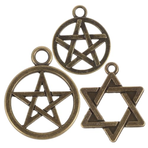 ERINGOGO 30 Stück Stilvolle Pentagramm-halsketten-anhänger, Armband-anhänger, DIY-schmuckzubehör, Dekorative Halsketten-anhänger, Legierungs-DIY-anhänger von ERINGOGO