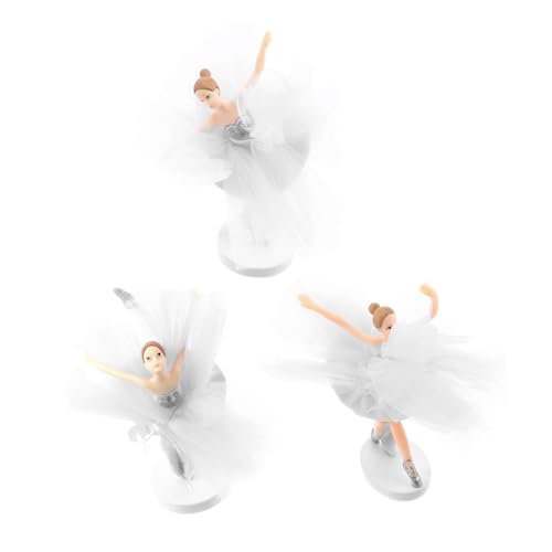 ERINGOGO 3Sätze Ballerina Cupcake Topper Weiße Tüll Dekoration Für Mädchen Geburtstagsfeiern Tortendekoration Für Ballerina Mottopartys Partygunst von ERINGOGO