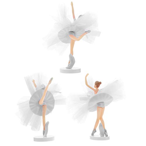 ERINGOGO 3Sätze Ballerina Kuchendekoration Weiße Ballerina Figuren Aus Tüll Für Kreative Party Torten Elegante Cupcake Topper Für Geburtstagsfeiern Und Anlässe von ERINGOGO