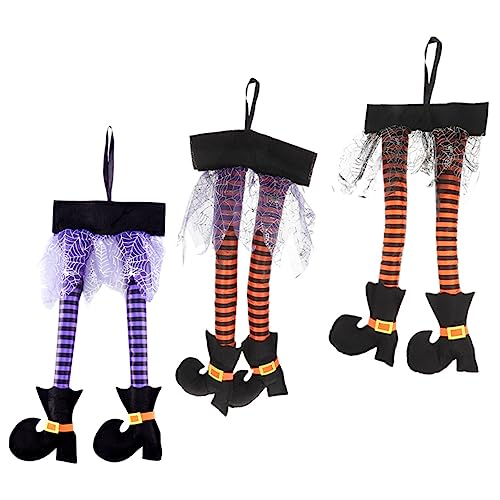 ERINGOGO 3St Hexen Bein Ornamente Requisiten Neuheit Halloween-Dekoration Tür Halloween Dekoration Halloween Decor kleiderständer Halloween-Partydekoration Halloween- Gittergewebe von ERINGOGO