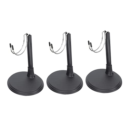 ERINGOGO 3St Puppenständer Figure Stand doll Accessories Figurenzubehör Figurenhalterung Actionfigurenständer Vitrine für Puppen Puppenhalterung Puppenbasis Rostfreier Stahl Black von ERINGOGO