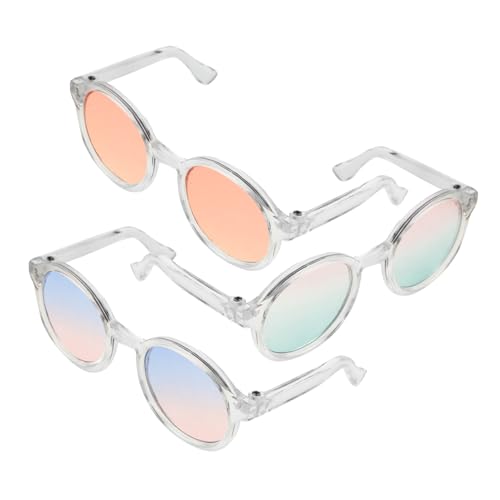 ERINGOGO 3st Puppenbrille DIY Puppen-ankleidebrille Puppenhaus Runde Brille Mini-Sonnenbrille Für Puppen Mini-puppenhaus-dekor Puppe Verkleidet Brille Mini-puppenhaus-zubehör Plastik von ERINGOGO