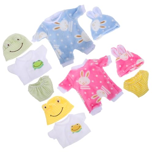 ERINGOGO 12 Zoll Puppe Set Baby Puppe Kleidung Outfits Reborn Puppe Pyjamas Bunny Strampler von ERINGOGO