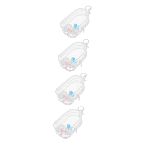 ERINGOGO 4 Sets Show Tasche Mini Figuren Schlüsselanhänger Etui Transparente Mini Tasche Puppen Kleidungs Aufbewahrungstasche Outdoor Kleine Puppen Tasche Figuren von ERINGOGO