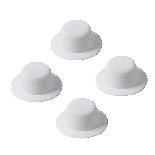 ERINGOGO 4 Stück Hut Embryo kleiner Zylinder Mini-Zylinder-Stirnband Puppenhüte Mini-Strohhut Handgemachte Accessoires Bastelset für Kopfschmuck Haarnadelhut kleine tops hüte Gebürstet Weiß von ERINGOGO