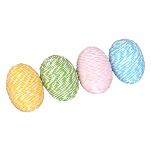 ERINGOGO 4 Stück Osterdeko-Eier Schokoladeneier Eierpulver Easter Eggs Easter Egg fillers dekoracje wielkanocne Easter Osterei-Dekore reizende Schaumstoff-Ei-Dekoration Baumwollseil von ERINGOGO