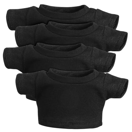 ERINGOGO 4 Stück Puppe Kurze Ärmel Dekoratives Puppendekor Kleidung Für Stofftiere Zartes Puppen-t-Shirt Bären-Shirt Austauschbares Puppen-t-Shirt Gestrickte Baumwolle Black von ERINGOGO