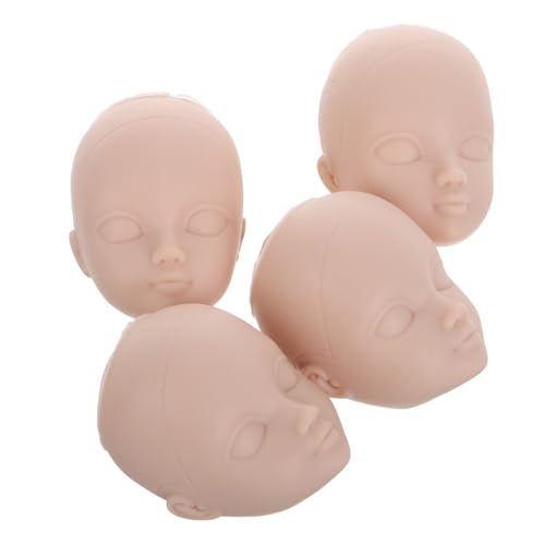 ERINGOGO 4 Stück Puppenkopf Verkleiden Schaufensterpuppe Kopfwimpernverlängerungen Puppenköpfe Herstellen Haar Mannequin Kopf Puppenkopf Reparieren Kreativer Spielzeugkopf Beige Plastik von ERINGOGO