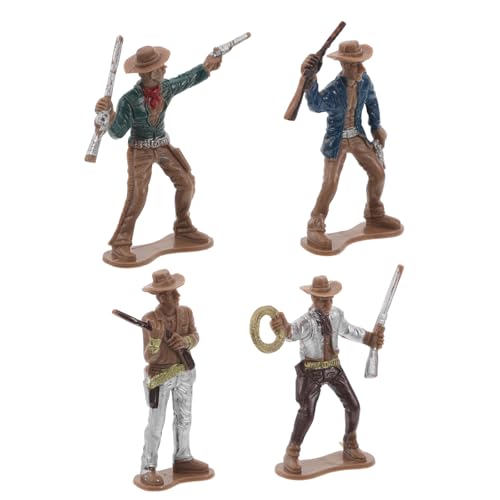 ERINGOGO 4 Stück Western-Cowboy-Modell Cowboy- Westliche Partydekoration Miniatur-Cowboy-Modell Westliche Tischdekoration Cowboy-Statue Zum Sammeln Cowboy-figurendekoration Plastik von ERINGOGO