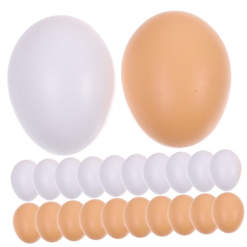 ERINGOGO 40St nachgeahmte Eier gefälschte Ei-Requisiten gefälschte Äpfel weiße gefälschte Eier easter eggs easter egg decoration Eier basteln Eierdekorationen für den Desktop Plastik von ERINGOGO