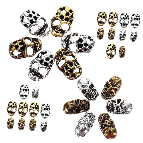 ERINGOGO 40Stücke Charms Vintage Skull Nail Art Dekorationen für Maniküre Halloween DIY Nagelkunst Zubehör Verschiedene Designs für Gestaltung ERINGOGO 40Stücke Charms Vintage Skull Nail Art Dekorationen für Maniküre Halloween DIY Nagelkunst Zubehör Verschiedene Designs für Gestaltung von ERINGOGO