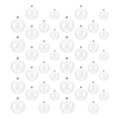 ERINGOGO 40st Bubble Symphony Ball Klare Kugel Basteln Weihnachtsbirne Ornament Kugeln Glühbirnen-Ornamente Weihnachtsbaum Hängende Ornamente Weihnachtliche Schillernde Ornamente Plastik von ERINGOGO