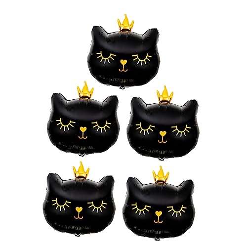 ERINGOGO 5 Stück Kronkatze Ballon schwarzer katzenballon Luftballons für Katzen hochzeitsdeko Kätzchen Geburtstagsfeier Dekorationen für Katzenmottopartys Aluminiumfolie ERINGOGO 5 Stück Kronkatze Ballon schwarzer katzenballon Luftballons für Katzen hochzeitsdeko Kätzchen Geburtstagsfeier Dekorationen für Katzenmottopartys Aluminiumfolie von ERINGOGO
