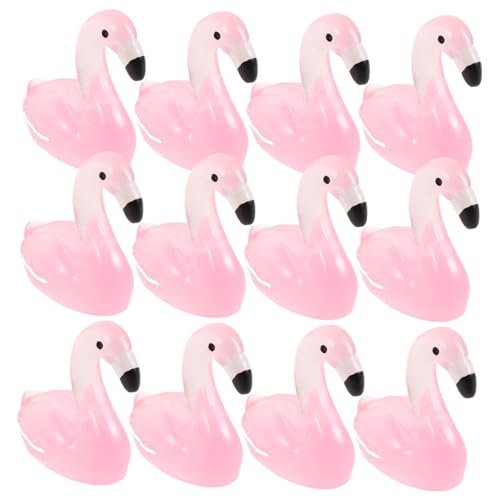 ERINGOGO 50 Stück Kleine Flamingos Aus Kunstharz Für Rasendekoration, Mini-Flamingos Zum Verstecken, Niedliche Desktop-Ornamente, Rosa Flamingo-hofdekorationen von ERINGOGO