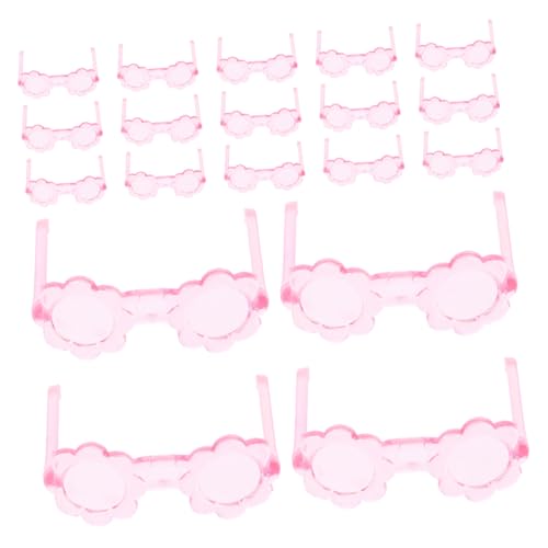 ERINGOGO 50 Stück Mini-Brille Brille Zum Anziehen Der Puppe Brille Für Puppe Brillen Zum Anziehen Der Puppe Winzige Brille Puppe Verkleiden Sich Brillen Puppenbrille Rosa Plastik von ERINGOGO