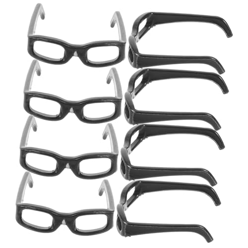 ERINGOGO 60 Stück Mini-Brille Puppengläser zum Basteln kleine Schwarze Minibrille puppenkleidung puppenspielzeug schnapsgläser Puppe Requisiten Minipuppenbrille Plastik Black von ERINGOGO