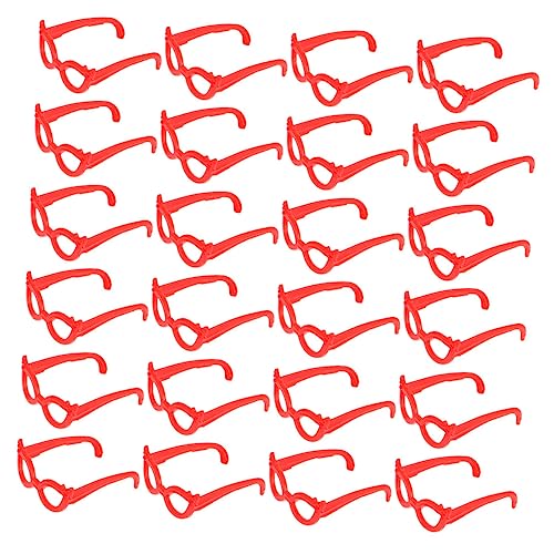 ERINGOGO 60st Mini-Brille Miniatur Kleine Enten Mini-Enten Mini- Zubehör Für Babypuppen Leichte Brille Mädchen Puppe Brille Mini-puppenbrillen-Requisiten Puppenzubehör Plastik Rot von ERINGOGO