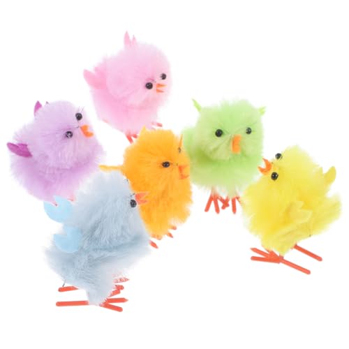 ERINGOGO 6 Stücke Mini Flauschigen Küken Ostern Decor Ostern Plüsch Huhn Figuren Ostern Party Gefälligkeiten Jungen Und Mädchen Spielzeug von ERINGOGO