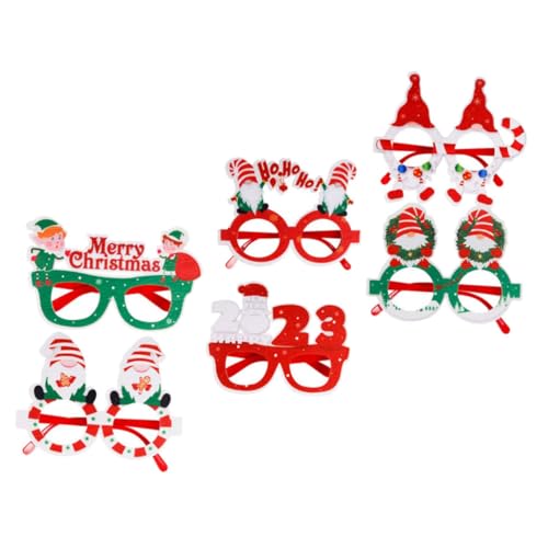 ERINGOGO 6St Weihnachts-Kinderbrille Weihnachts-Fotokabinen-Requisite Weihnachtsbrille sonnenbrille geschenktüten Brillengestelle für Weihnachten weihnachtsparty liefert Plastik von ERINGOGO