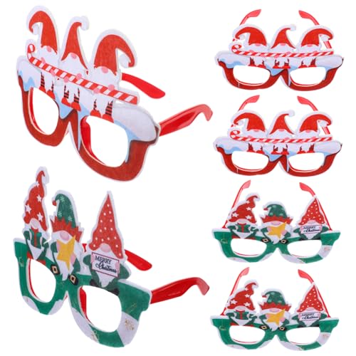 ERINGOGO 6St faschingsbrille karnevalsbrille weihnachtsgläser weihnachtsbrillen set Weihnachten Goldfolie weihnachtsdeko Weihnachtsbrille Foto-Requisite Weihnachtsbrillengestell Plastik von ERINGOGO