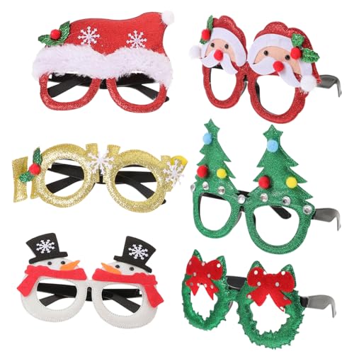 ERINGOGO 6St weihnachtsgläser christmas glasses christmas décor christmas decor weihnachts dekoration weihnachtsfeier liefert Brillen zu Weihnachten Party-Brillengestelle Plastik von ERINGOGO