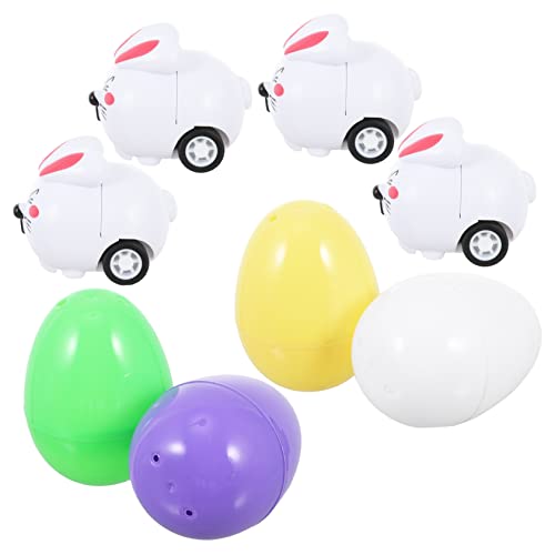 ERINGOGO 8 Sätze Hasenwagen-eier Eierschachteln Ostervorräte Ostern Gefülltes Ei Osterauto Osterspielzeug Entzückende Mit Ostern Gefüllte Eier Colorful Plastik von ERINGOGO