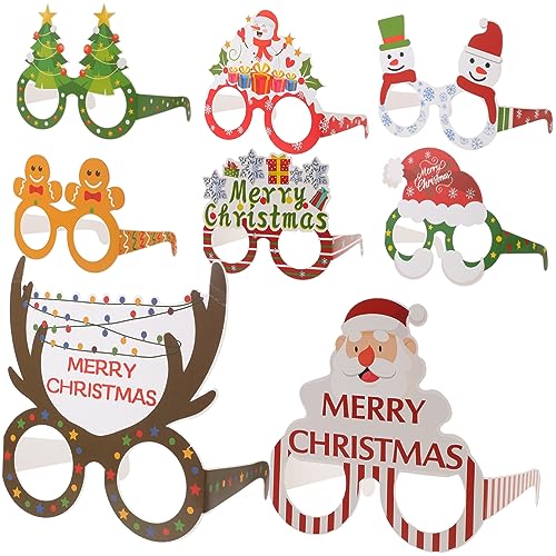 ERINGOGO 8St Weihnachtsfeier Papiergläser weihnachtsgläser christmas glasses party supplies wheinachtsgeschenke dekoration party sonnenbrillen Weihnachtsbrille Weihnachtsdekorationen von ERINGOGO