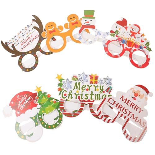 ERINGOGO 8st Weihnachtsbrille Requisiten Sonnenbrille Weihnachtsfeier Requisiten Weihnachtsdekorationen Weihnachtsbrille Foto-requisite Weihnachtsbedarf Party-brillen-requisiten Papier von ERINGOGO