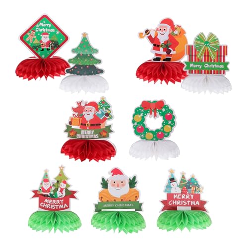 ERINGOGO 9 Stück Weihnachtsschmuck Ornamente Weihnachten Dekorationen Party-wabendekoration Weihnachtsthema Weihnachtsparty-Layout-Requisite Weihnachtsbedarf Partyschmuck Papier von ERINGOGO