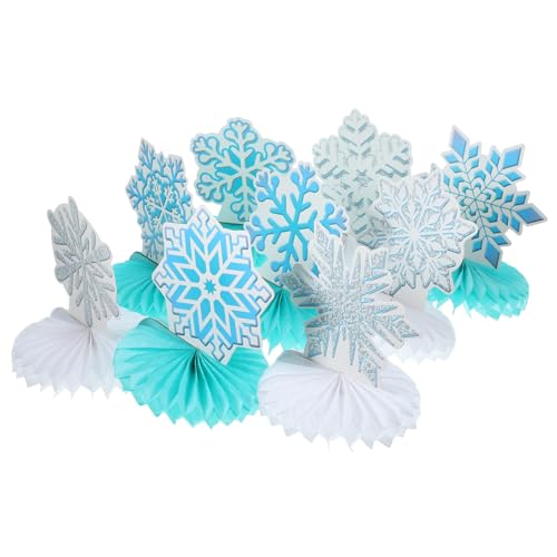 ERINGOGO 9St Wabenkugel weihnachtsmotiv Weihnachts Party Snowflake weihnachtliche Tischdekoration Weihnachtsherzstück für den Tisch Weihnachtsparty-Dekoration Weihnachtsfeier liefert Papier von ERINGOGO