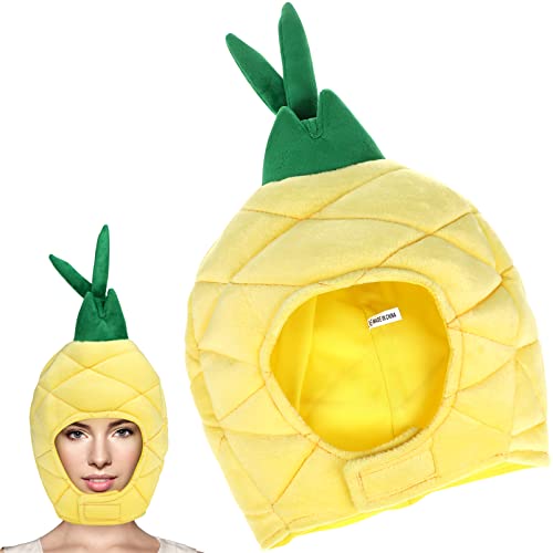 ERINGOGO Ananas-Kopfmasken Bequemer Plüsch-Durian-Hut Karnevals-Verkleidung Obst-Kopfbedeckung Party-Cosplay-Zubehör von ERINGOGO