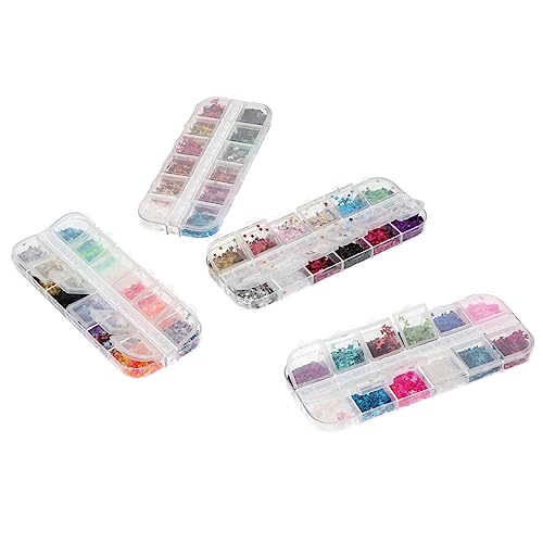 ERINGOGO Boxen Pailletten Glitzer Für Nail Art Maniküre Dekoration Chunky Glitter Für Kunst Und Gesichtsdesign Fächer Mit Geometrischen Formen Nagelabziehbilder von ERINGOGO