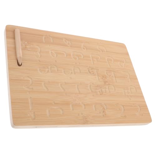 ERINGOGO Braille-Schreibtafel für die frühe Bildung Frühe Bildungsspielzeuge Kindergartenspielzeug Holz Lernspielzeug Buch zur alphabetischen Nachverfolgung Planke Zeichenbrett Bambus Khaki von ERINGOGO