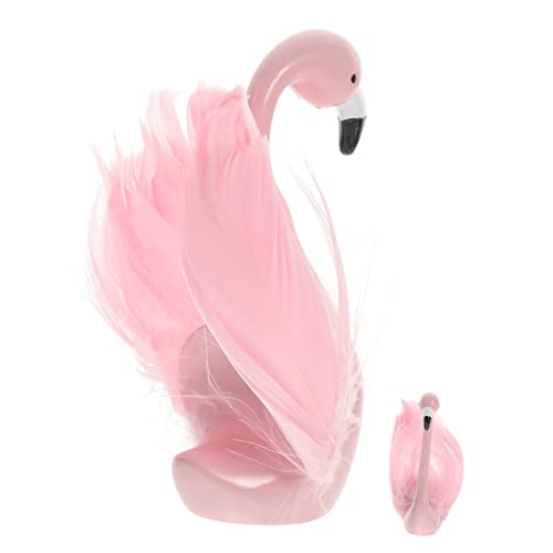 ERINGOGO Flamingo-Ornamente Flamingo-Kuchenaufsätze Flamingo-Dekoration für den Außenbereich Flamingo Gartenverzierung Spielzeug Desktop-Flamingo-Figuren Flamingo-Verzierungen Feder Rosa von ERINGOGO