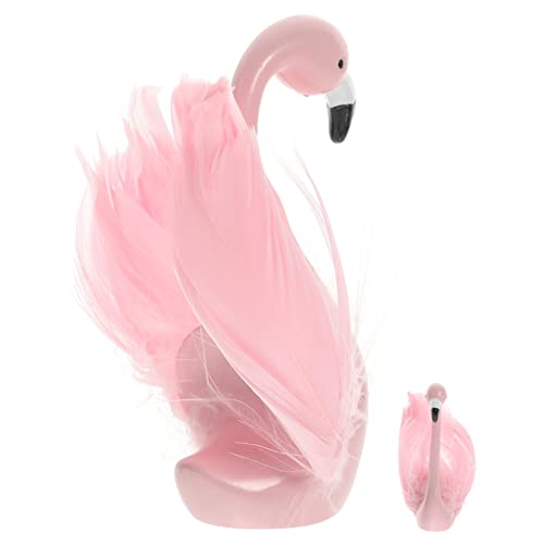 ERINGOGO Flamingo-Ornamente Schwimmbad Flamingo-Kuchenaufsatz Flamingo Gartenverzierung Flamingo-Kuchendekorationen Laternen Flamingofiguren Flamingo-Dekoration für den Desktop Harz Rosa von ERINGOGO