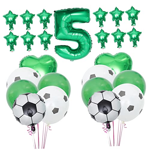 ERINGOGO Fußball Luftballons Für Geburtstagsfeier Fußballdeko Grüne Aluminiumfolie Kinderparty Zubehör Perfekte Fußballgeburtstagsdekorationen von ERINGOGO