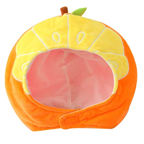 ERINGOGO Orangefarbene Kopfmasken Bequemer Plüsch-Durian-Hut Karnevals-Verkleidung Obst-Kopfbedeckung Party-Cosplay-Zubehör von ERINGOGO