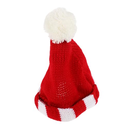 ERINGOGO Puppenmütze Mini-strickmützen Winzige Kitting-hüte Minihüte Für Puppen Mini-hüte Minihüte Zum Basteln Puppenhut Kunst DIY Handwerk Strick Dekoration Miniatur-puppenhüte Garn Rot von ERINGOGO