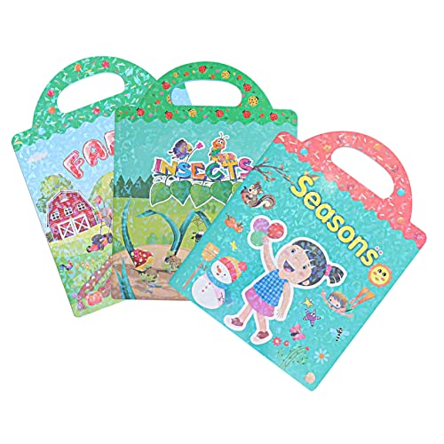 ERINGOGO Stickerbücher Für Kinder Kleinkinder-stickerbuch-Set Lernspielzeug Wiederverwendbare Sticker Für Den Kindergarten Zu Hause von ERINGOGO